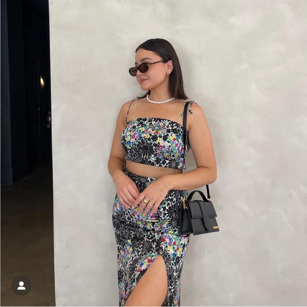 Floral Tank Top and Skirt Set